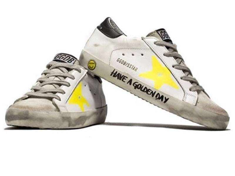 Golden Goose Deluxe Brand Kid's Painted Star And Lettering Superstar Sneakers