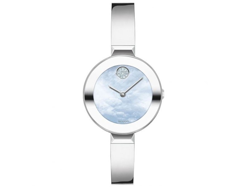 Ladies' Movado BOLD Stainless Steel Crystal Accent Bangle Watch