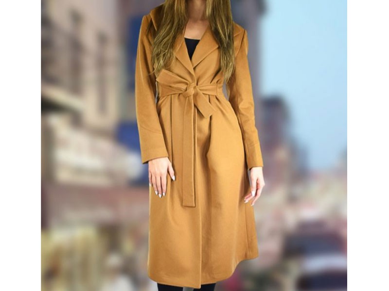 Full Length Belted Coat in Pure Cashmere For Women