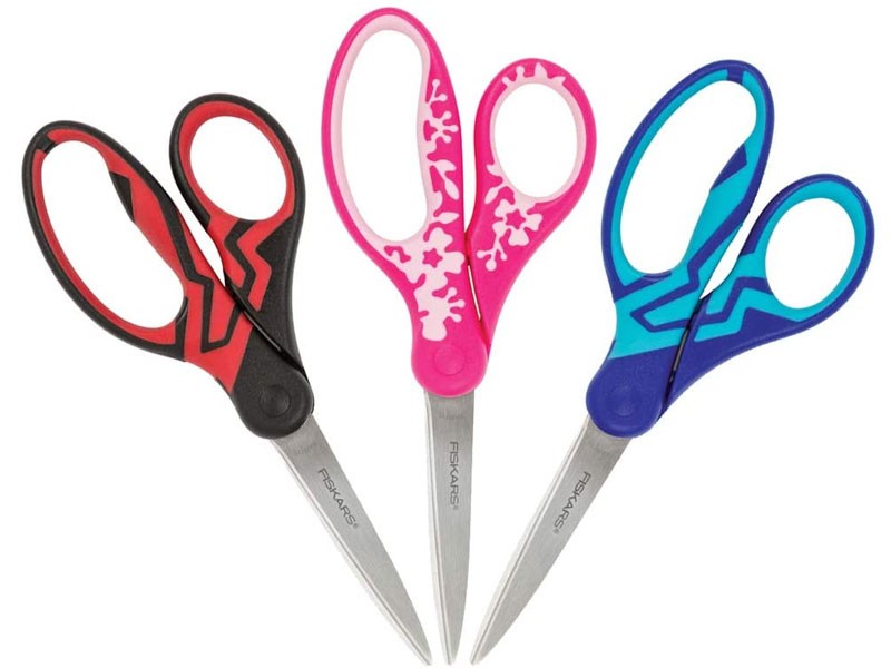 Fiskars 7 Inch Student Scissors Softgrip 3 Pack