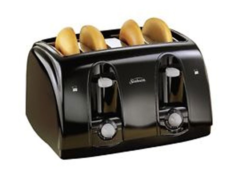 Sun 39111 Extra Wide Slot Toaster 4-Slice Black