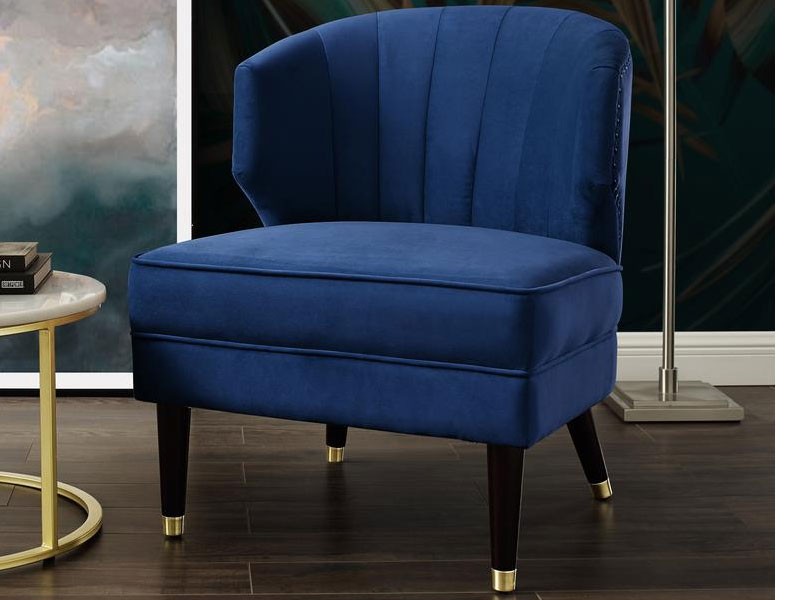 Nicole Miller Harold Armless Velvet Accent Chair