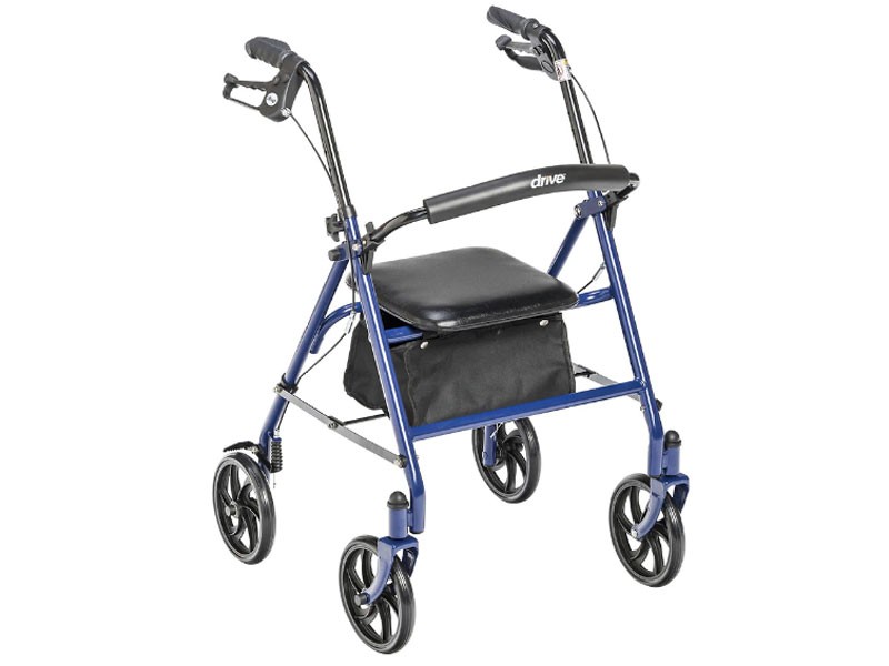 Drive Medical Four Wheel Rollator Rolling Walker