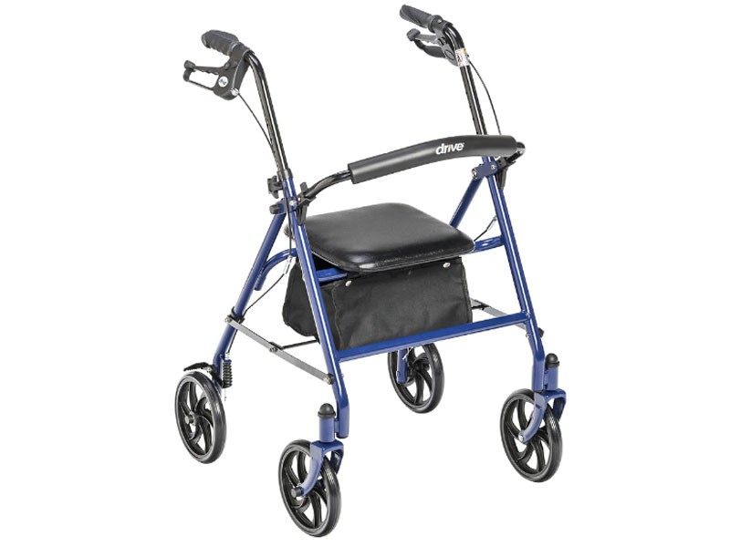 Drive Medical Four Wheel Rollator Rolling Walker