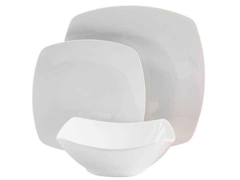 Gibson Home Zen Buffetware 12 pc Dinnerware Set Square White