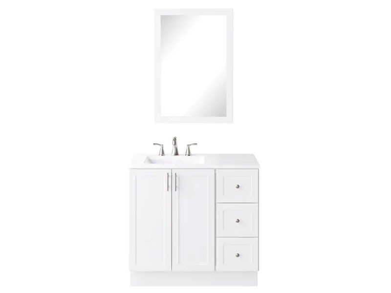 Style Selections 36-in White Single Sink Bathroom Vanity