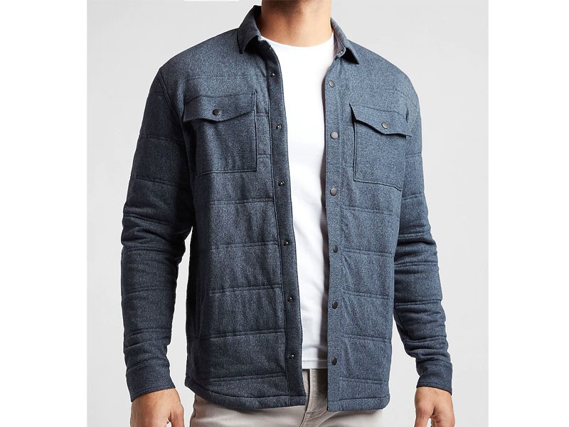 Quilted Shirt Jacket For Men