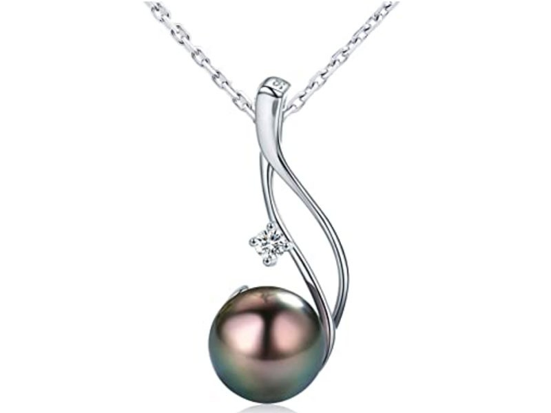 Women's Chaulri Authentic South Sea Tahitian Black Pearl Pendant Necklace