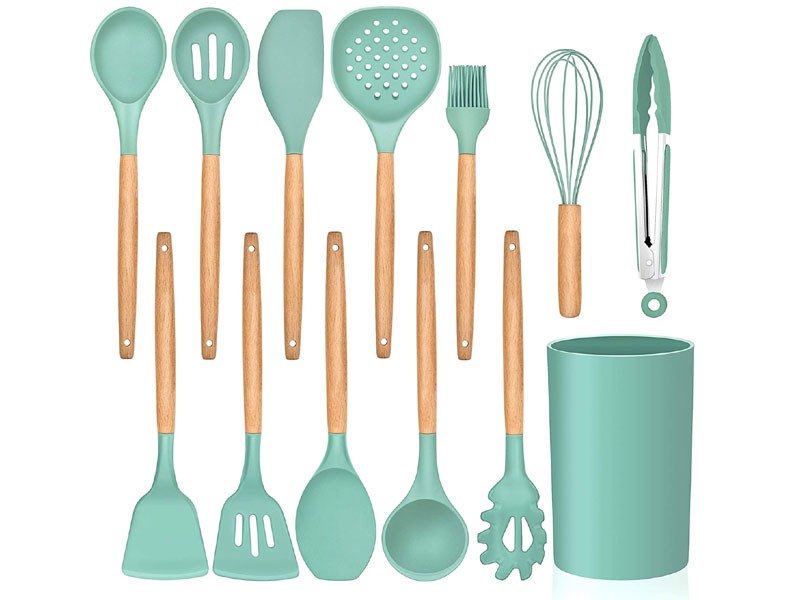Lianyu 13-Piece Silicone Kitchen Cooking Utensils Set With Holder