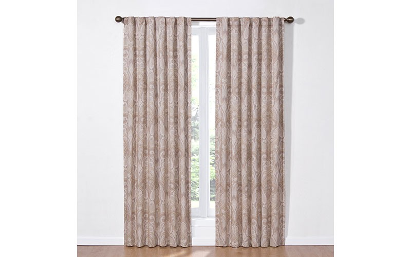 Waverly Cashmere Print Back Rod Pocket Curtain Panel