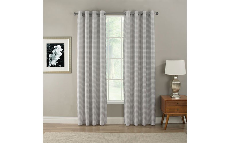 Serene Striped Sheer Grommet Curtain Panel