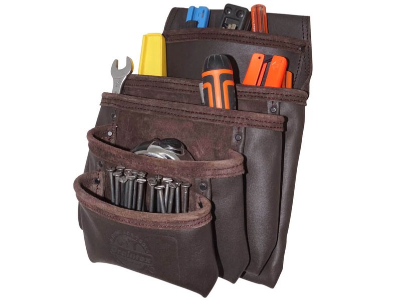 Graintex OS2052 5-Pocket Oil-Tanned Leather Nail & Tool Pouch