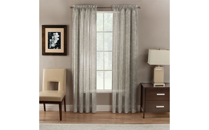 Senza Medallion Print Crushed Sheer Curtain Panel