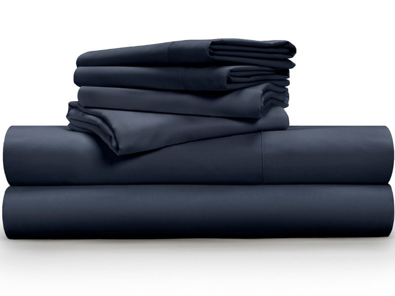 Pillow Guy Luxe Soft & Smooth Tencel 6-Piece Sheet Set Dark Navy