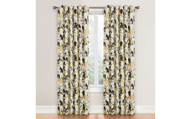 Waverly Leaf Storm Print Rod Pocket Curtain Panel