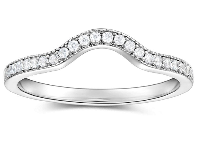Sterling Silver Espere Curved Wedding Band Ring For Women