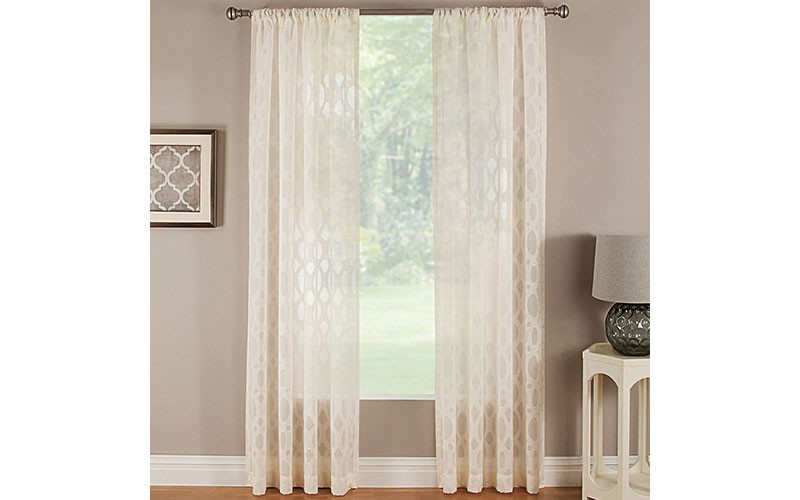 Northloop Jacquard Sheer Rod Pocket Curtain Panel