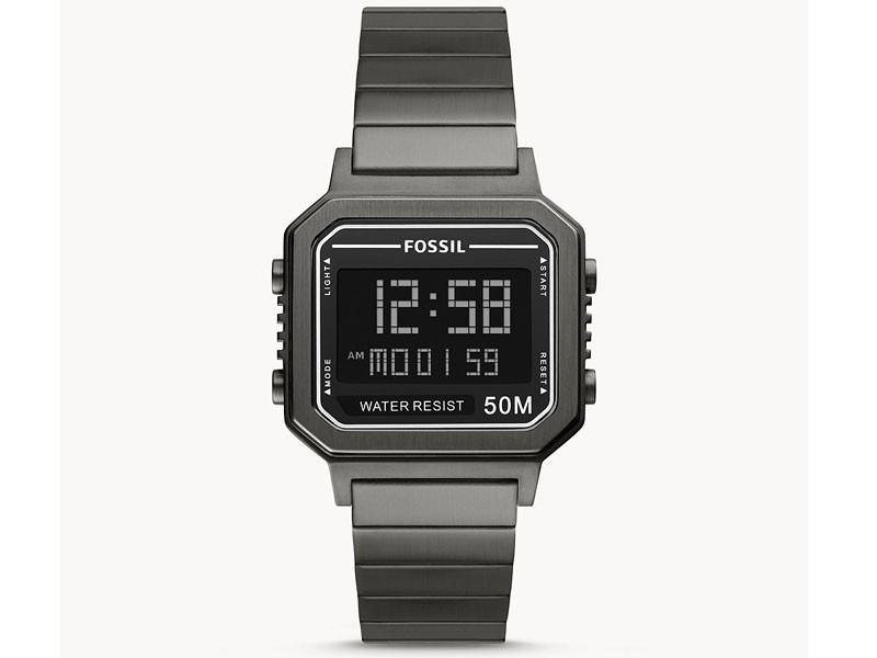 Fossil Slater Digital Smoke Stainless Steel Watch For Men