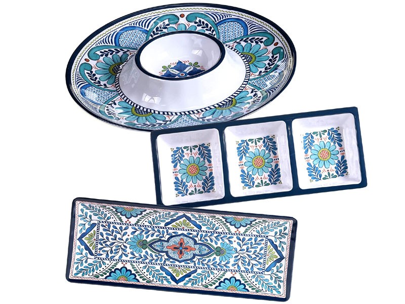 Cerified International Talavera 3-piece Melamine Hostess Serving Set