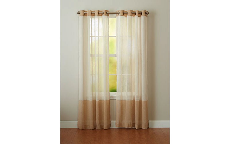 Regal Bayview Linen Color Block Grommet Curtain Panel