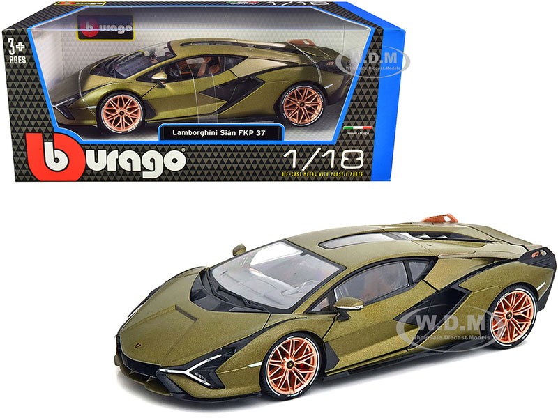 Lamborghini Sian FKP 37 Green Metallic Diecast Model Car By Bburago