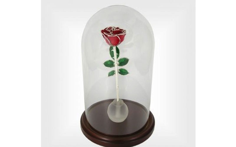 8-Inch Sterling Silver Trimmed Enchanted Rose