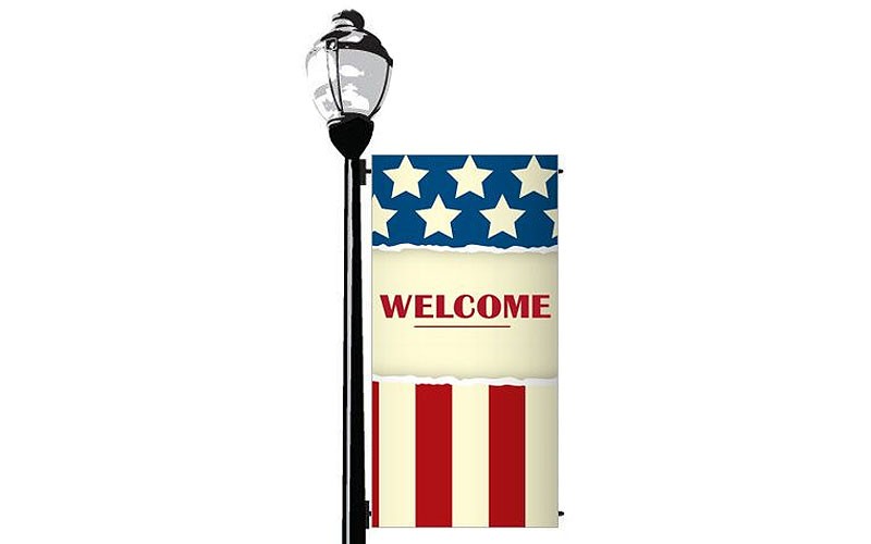 Welcome Stars & Stripes Street Banner