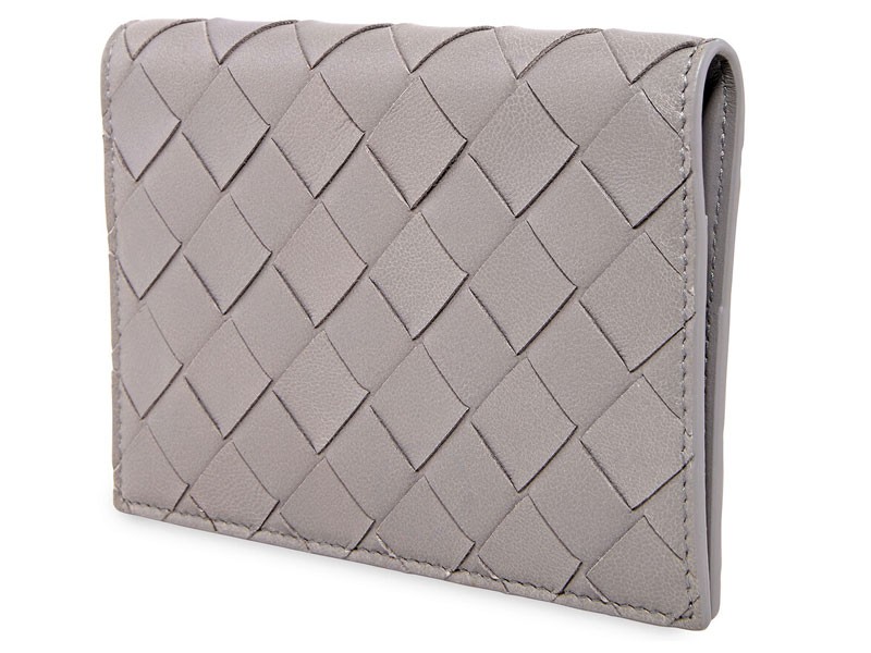 Bottega Veneta Grey Intrecciato Weave Wallet