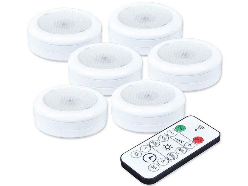 Ecolight 6-Pack 3-in Battery Puck Under Cabinet Lights With Remote