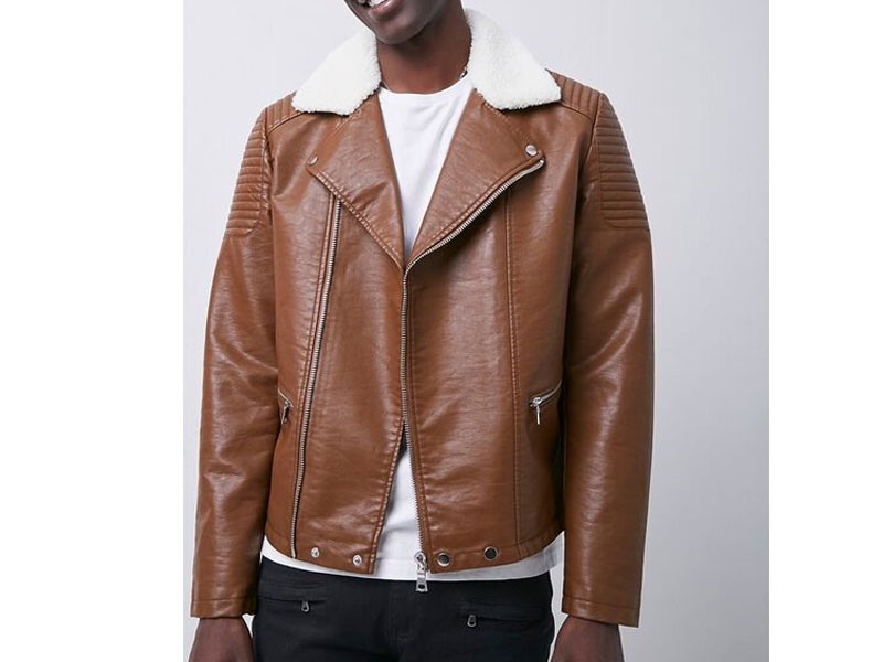 Men's Faux Leather Moto Jacket