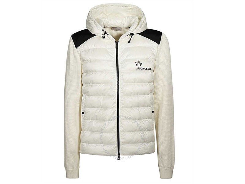 Women's Moncler Lined Panelled Sweater In Ivory