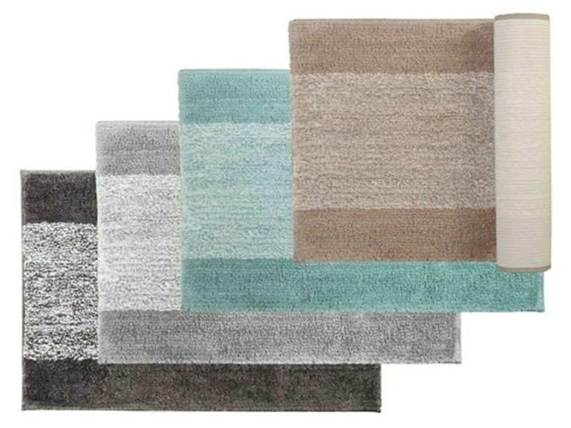 Bibb Home 2 Pack Oxford Ombre Micro Shag Bath Rug