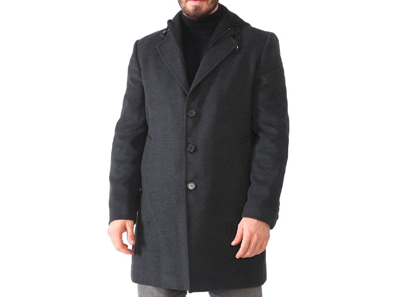 Men's Dewberry Detroit Overcoat Anthracite