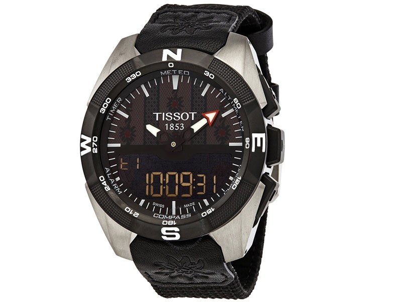Tissot Touch Perpetual Alarm Quartz Black Watch For Men And Women