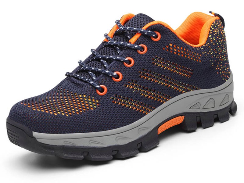 Men's Indestructible Shoes Stripe Orange Blue Sneakers