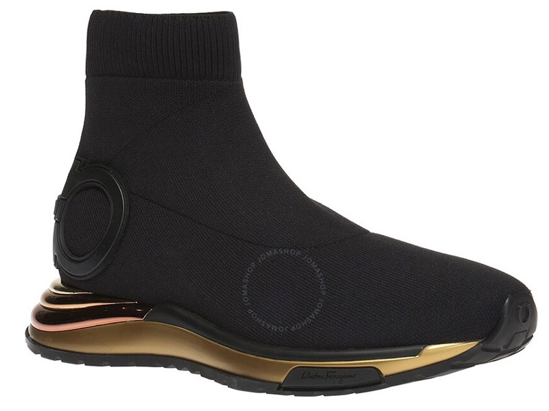 Salvatore Ferragamo Ladies Gancini Sock Sneakers