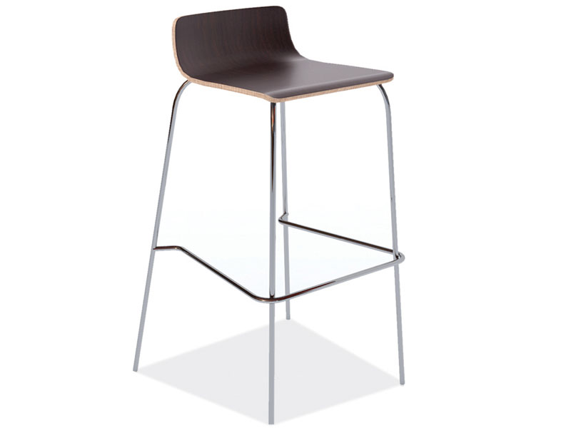 Cafe Height Low Back Wood Stool By Office Source