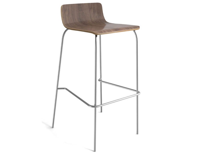 Cafe Height Low Back Wood Stool By Office Source