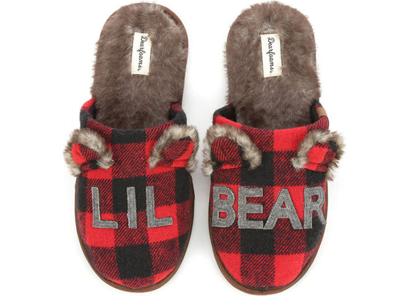 Dearfoams Adult Lil Bear Scuff Slippers For Men And Women