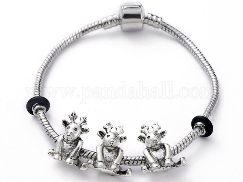 European Bracelets With Tibetan Style Alloy Beads