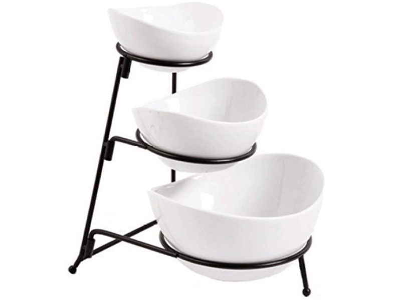 Partito Bella 3 Tier White Oval Bowl Set