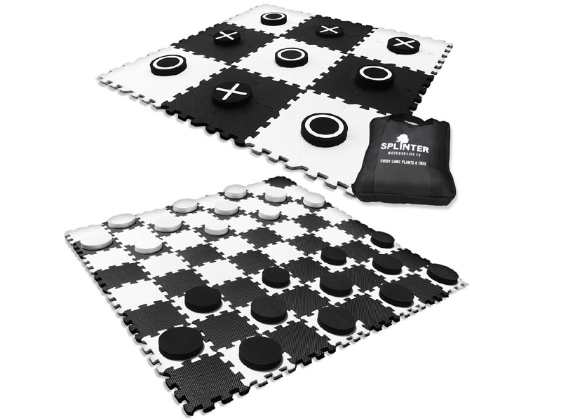 Swooc Games 2-in-1 Giant Checkers Tic Tac Toe