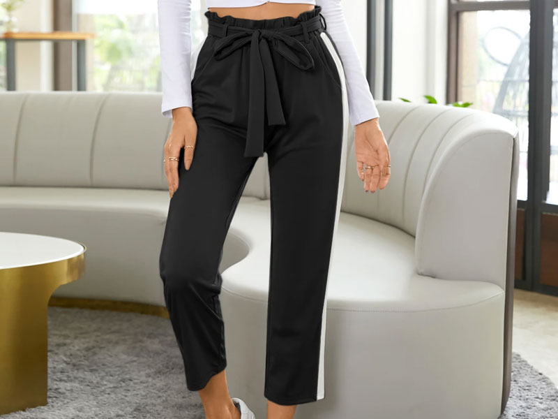 Yoins Belt Design Side Pockets Pant For Women