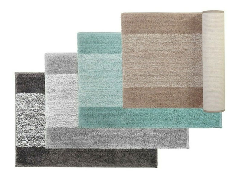 Bibb Home 2 Pack Oxford Ombre Micro Shag Bath Rug