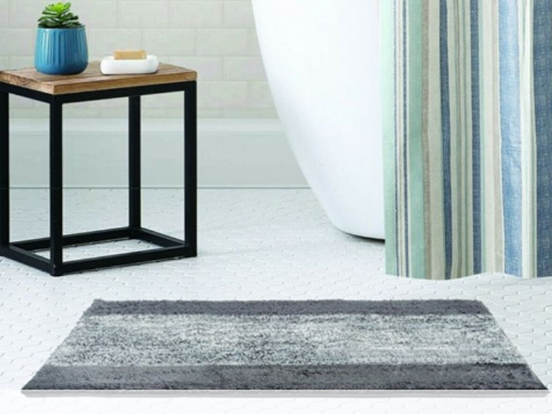 Bibb Home 2 Pack Oxford Ombre Micro Shag Bath Rug