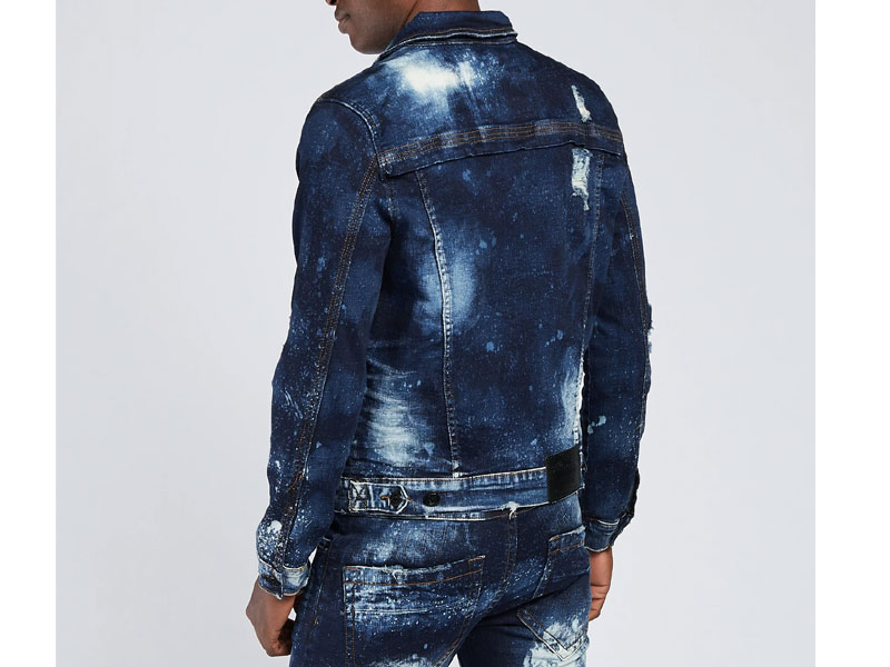 Men's Smugglers Moon Denim Jacket With Acid Deta