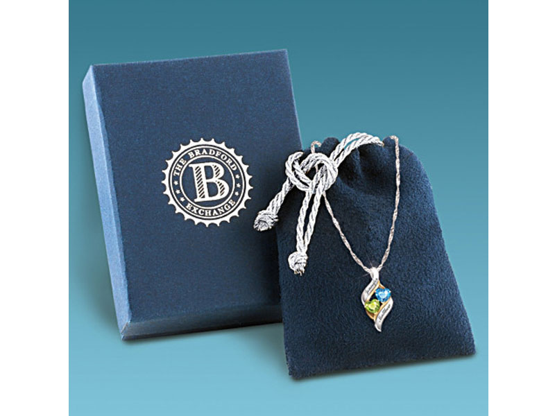 Bradfordexchange Personalized Birthstone Pendant With Heart-Shaped Stones