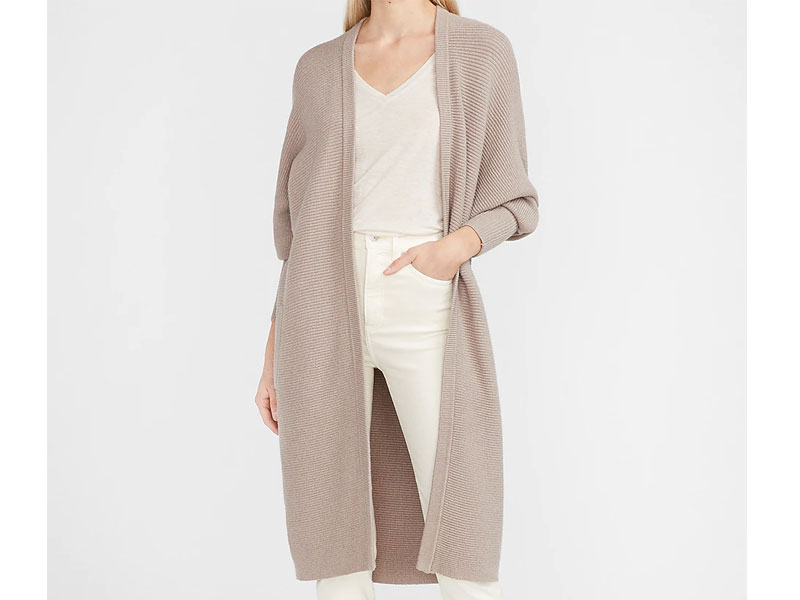 Women's Fine Ribbed Long Cardigan