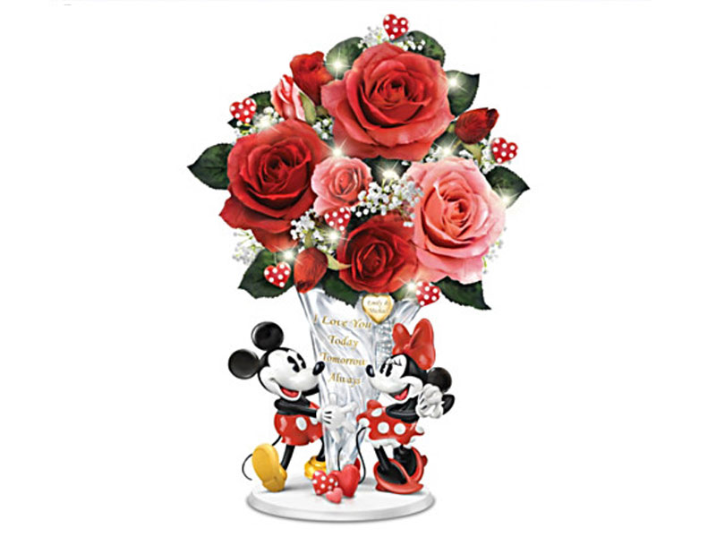 Disney Personalized Crystal Vase Centerpiece With Lights