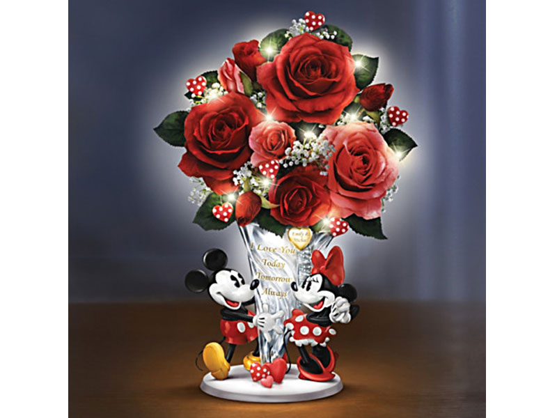 Disney Personalized Crystal Vase Centerpiece With Lights